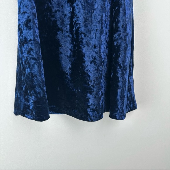 Love Cameron Mini Dress Size XS Blue Velvet Y2K Whimsygoth Fairy Sapphire Bow - Picture 3 of 7